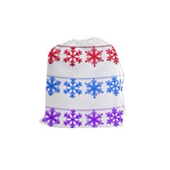 Christmas Snowflake Drawstring Pouch (medium) by Wegoenart