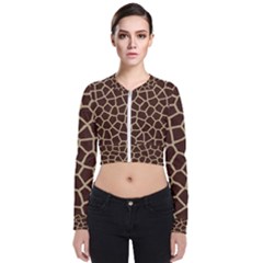 Giraffe Animal Print Skin Fur Zip Up Bomber Jacket by Wegoenart