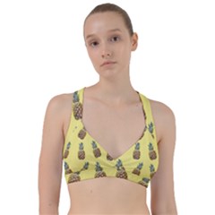 Pineapples Fruit Pattern Texture Sweetheart Sports Bra by Simbadda