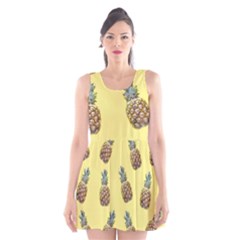 Pineapples Fruit Pattern Texture Scoop Neck Skater Dress by Simbadda