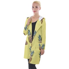 Pineapples Fruit Pattern Texture Hooded Pocket Cardigan by Simbadda