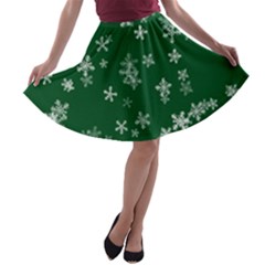 Template Winter Christmas Xmas A-line Skater Skirt by Simbadda