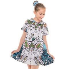 Happysnowman Kids  Short Sleeve Shirt Dress by chellerayartisans