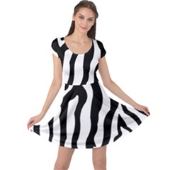 Zebra Horse Pattern Black And White Cap Sleeve Dress by picsaspassion