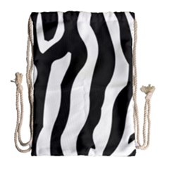 Zebra Horse Pattern Black And White Drawstring Bag (large) by picsaspassion