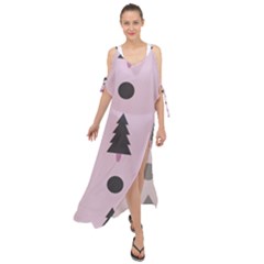 Christmas Trees Tree Fir Den Maxi Chiffon Cover Up Dress by Wegoenart