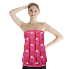 Christmas Red Pattern Reasons Strapless Top by Wegoenart