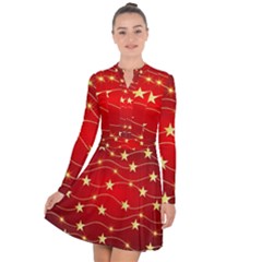 Background Christmas Decoration Long Sleeve Panel Dress by Wegoenart