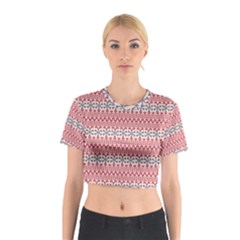 Christmas Pattern Vintage Cotton Crop Top by Wegoenart