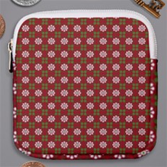 Christmas Paper Wrapping Pattern Mini Square Pouch by Wegoenart