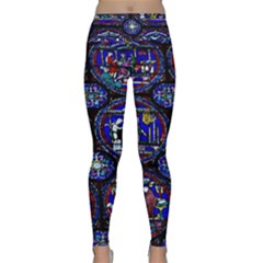 Church Window Canterbury Lightweight Velour Classic Yoga Leggings by Wegoenart