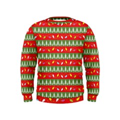 Christmas Papers Red And Green Kids  Sweatshirt by Wegoenart