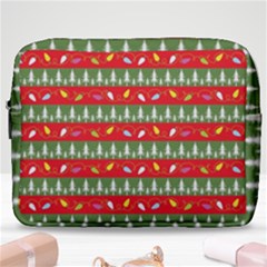 Christmas Papers Red And Green Make Up Pouch (large) by Wegoenart