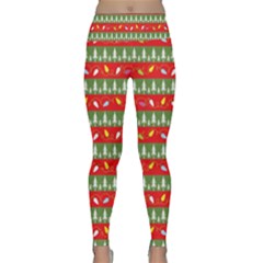 Christmas Papers Red And Green Lightweight Velour Classic Yoga Leggings by Wegoenart