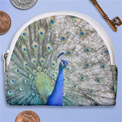 Peacock Bird Colorful Plumage Horseshoe Style Canvas Pouch by Wegoenart