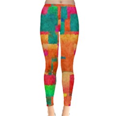 Pattern Texture Background Color Inside Out Leggings by Wegoenart