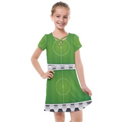 Background Sports Soccer Football Kids  Cross Web Dress by Wegoenart