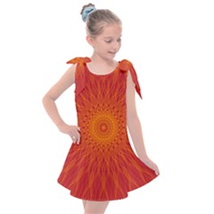 Background Rays Sun Kids  Tie Up Tunic Dress by Wegoenart