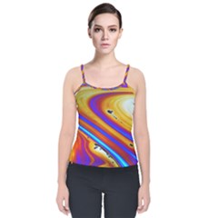 Abstract Architecture Background Velvet Spaghetti Strap Top by Wegoenart