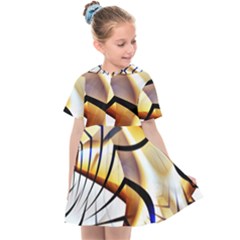 Pattern Fractal Gold Pointed Kids  Sailor Dress by Wegoenart