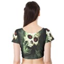 Screaming Skull Human Halloween Short Sleeve Crop Top View2