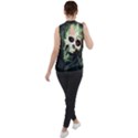 Screaming Skull Human Halloween Mock Neck Chiffon Sleeveless Top View2