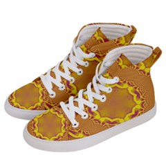 Abstract Fractal Pattern Washed Out Women s Hi-top Skate Sneakers by Wegoenart