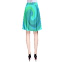 Groovy Cool Abstract Aqua Liquid Art Swirl Painting A-Line Skirt View2