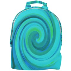 Groovy Cool Abstract Aqua Liquid Art Swirl Painting Mini Full Print Backpack by myrubiogarden