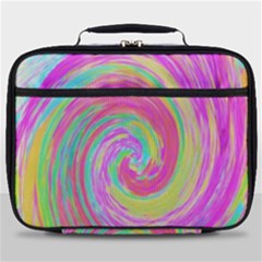 Groovy Abstract Pink And Blue Liquid Swirl Painting Full Print Lunch Bag by myrubiogarden