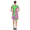 Groovy Abstract Green And Red Lava Liquid Swirl Short Sleeve V-neck Flare Dress View2