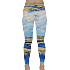 The Landscape Water Blue Painting Lightweight Velour Classic Yoga Leggings by Pakrebo