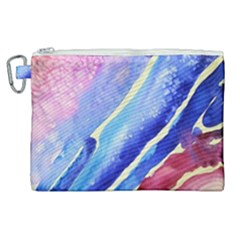 Painting Abstract Blue Pink Spots Canvas Cosmetic Bag (xl) by Pakrebo