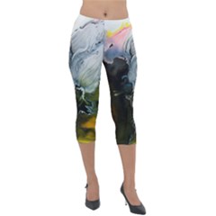 Art Abstract Painting Lightweight Velour Capri Leggings  by Pakrebo