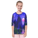 Mountains Dawn Landscape Sky Kids  Quarter Sleeve Raglan Tee View1