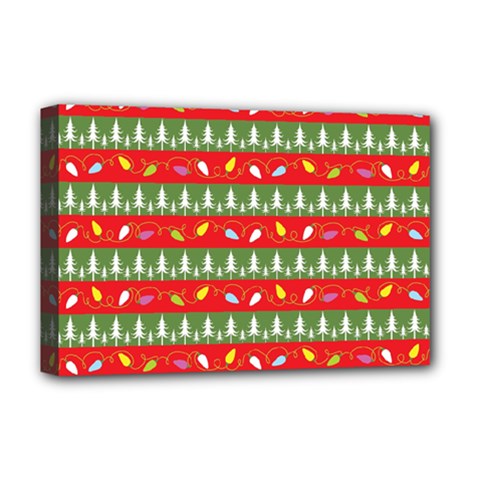 Christmas Papers Red And Green Deluxe Canvas 18  X 12  (stretched) by Pakrebo