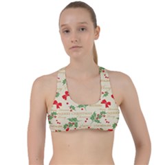 Christmas Paper Scrapbooking Criss Cross Racerback Sports Bra by Pakrebo