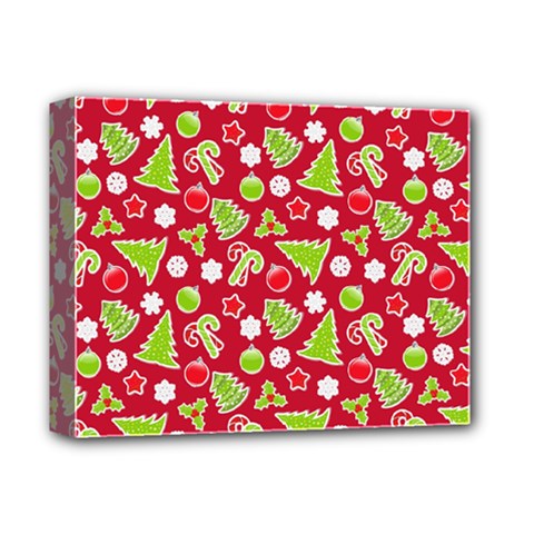 Christmas Paper Scrapbooking Pattern Deluxe Canvas 14  X 11  (stretched) by Pakrebo