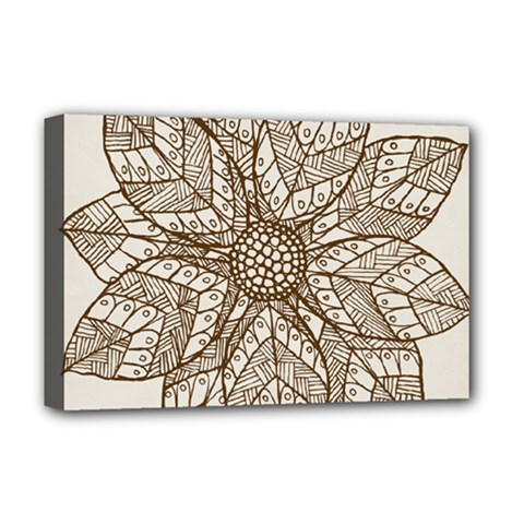 Flower Mandala Christmas Xmas Deluxe Canvas 18  X 12  (stretched) by Pakrebo