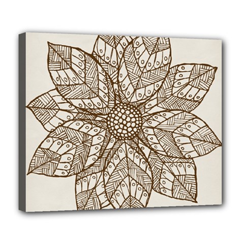 Flower Mandala Christmas Xmas Deluxe Canvas 24  X 20  (stretched) by Pakrebo