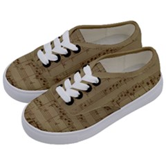 Vintage Sheet Music Background Kids  Classic Low Top Sneakers by Pakrebo