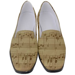 Vintage Sheet Music Background Women s Classic Loafer Heels by Pakrebo