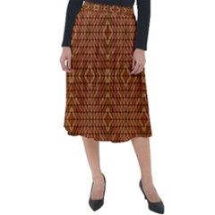 Mosaic Triangle Symmetry Classic Velour Midi Skirt  by Pakrebo