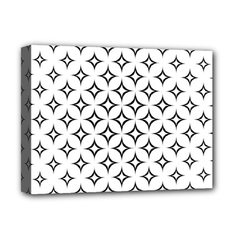 Star Curved Pattern Monochrome Deluxe Canvas 16  X 12  (stretched) 