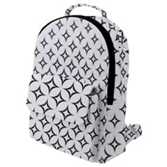 Star Curved Pattern Monochrome Flap Pocket Backpack (small) by Pakrebo