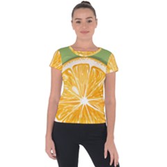 Pop Art Orange  Short Sleeve Sports Top  by Valentinaart