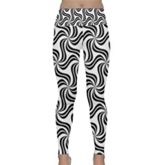 Soft Pattern Repeat Monochrome Lightweight Velour Classic Yoga Leggings by Pakrebo