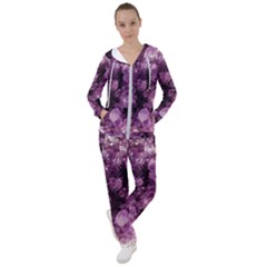 Amethyst Purple Violet Geode Slice Women s Tracksuit by genx