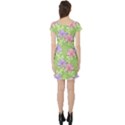 Lily Flowers Green Plant Natural Short Sleeve Skater Dress View2