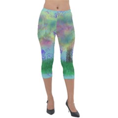 Paradise Lightweight Velour Capri Leggings  by PurpleDuckyDesigns